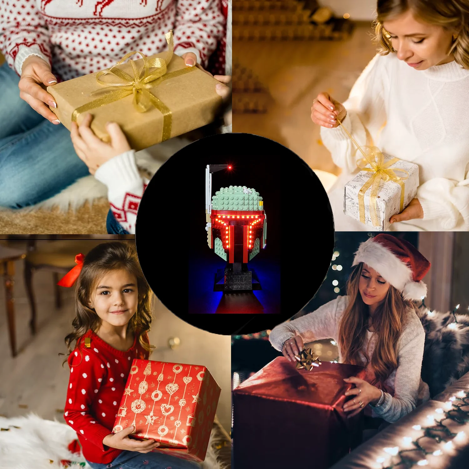 مجموعة إضاءة LED LYBMTWF لـ 75277، متوافقة مع طراز خوذة Boba Fett، مجموعة الإضاءة فقط لا تشمل مجموعة مكعبات البناء