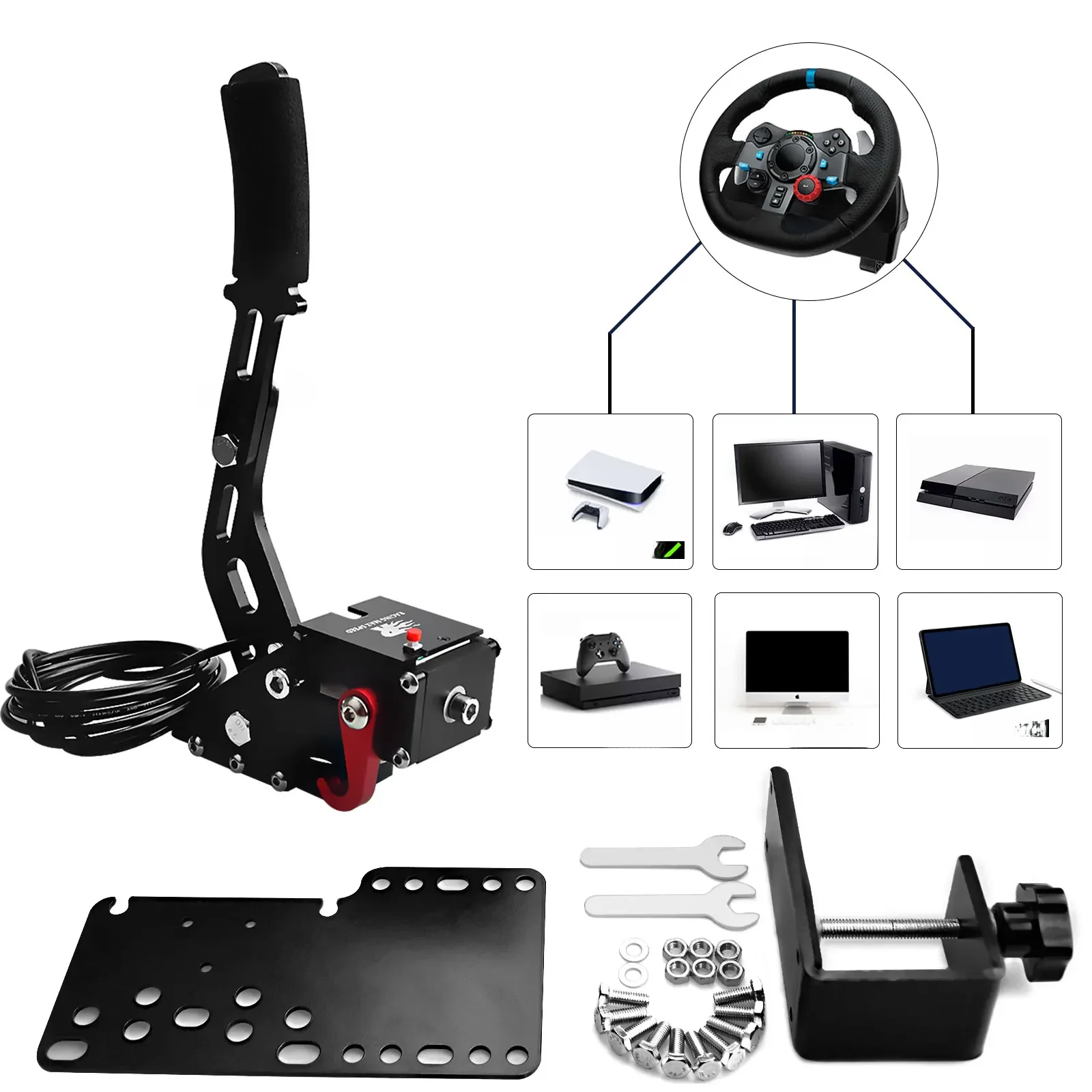 Kit de frein à main USB universel en aluminium pour PC/PS4/PS5, Compatible avec Logitech G29,FANATEC,OSW,Dirt Rally,Horizon,SIM Racing Games