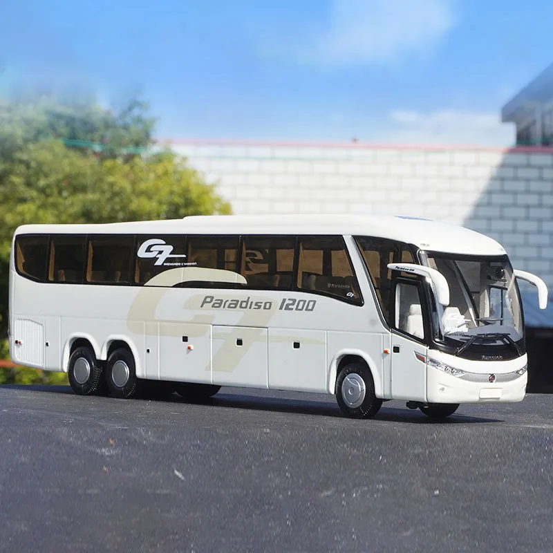 Static Metal Bus Toy Car 1:42 Scale Marcopolo G7 1200 Die-casting Alloy Bus Simulation Model Gift Collection Kids Hobby Car Toys