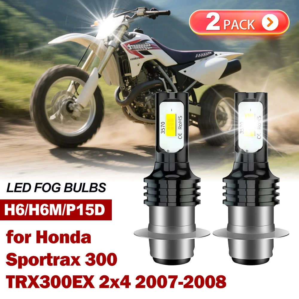 

Супер яркие светодиодные лампы для фар Hi-Low H6M P15D для Honda Sportrax 300 TRX300EX 2007-2008 годов 2x4 ATV 2 шт.