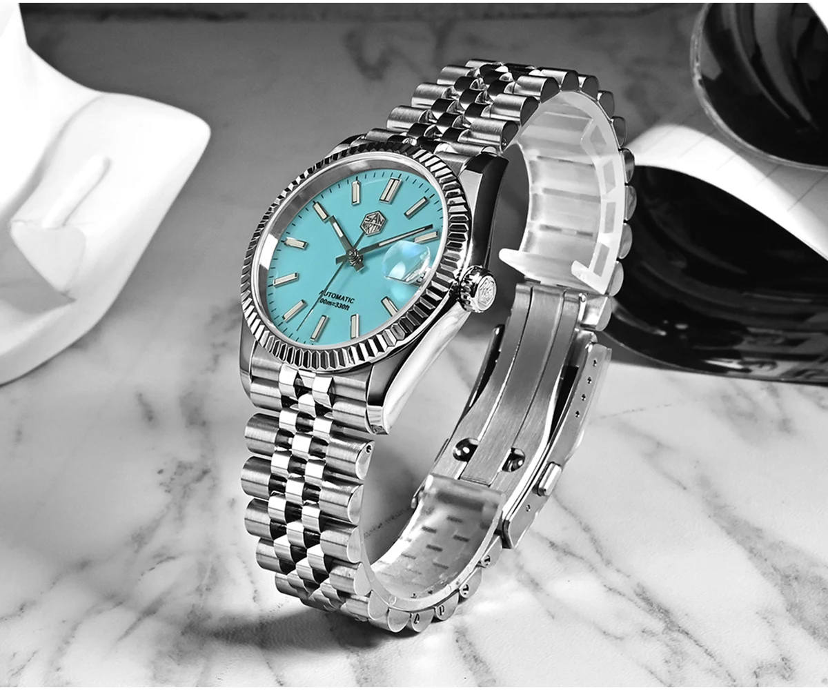 San Martin 36,5mm Männer Kleid Uhr Top Marke Luxus Automatische Mechanische Mode Paare Uhren Saphir Wasserdicht 100m BGW9 – Detail 8