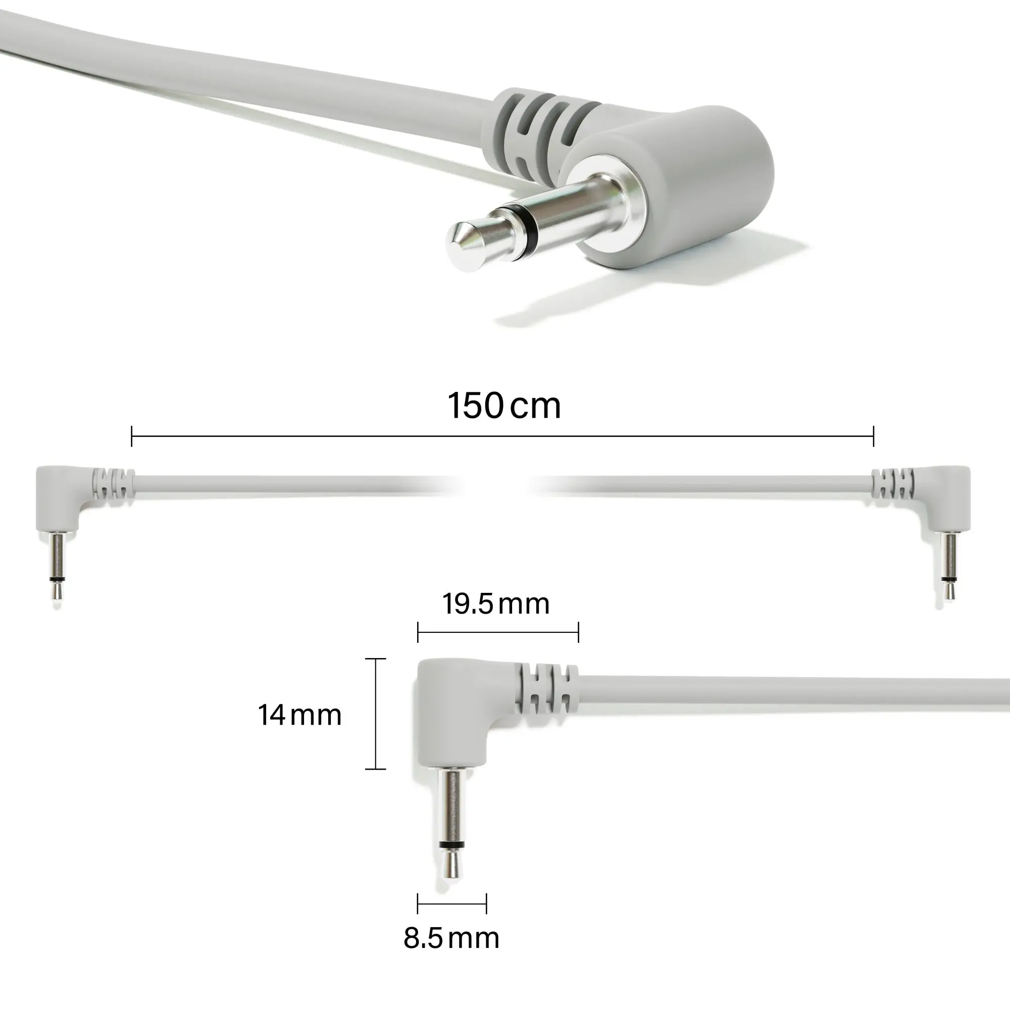 ExcelValley - كابلات التصحيح الأحادية ذات الزاوية اليمنى - 3.5 مم 1/8 بوصة Eurorack [13-Pack] المركب