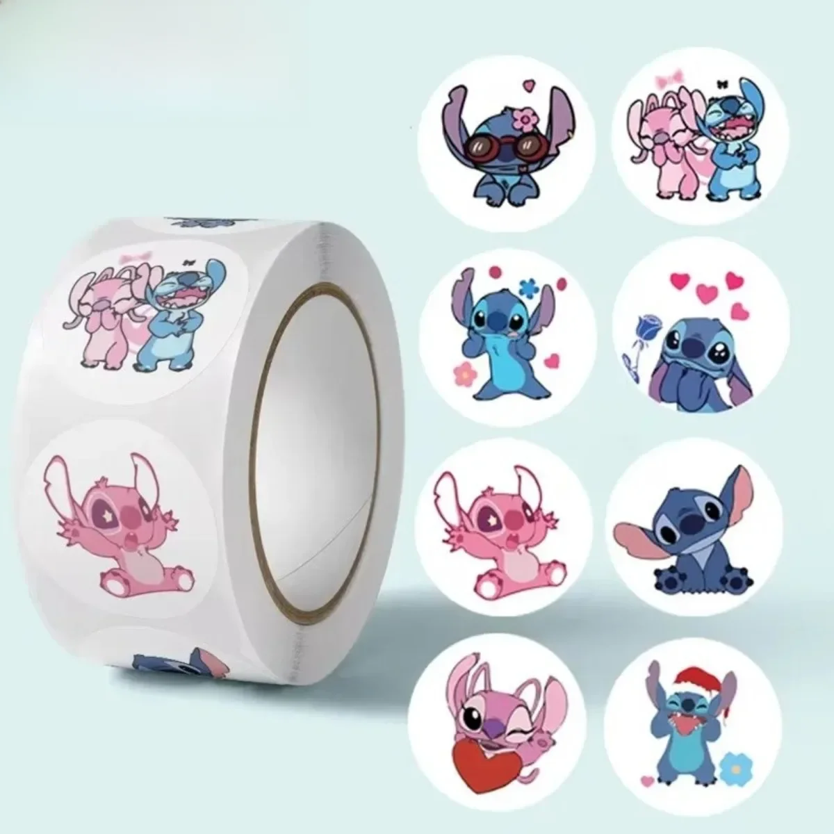 Kawaii Disney Ponto DIY Adesivos, Etiqueta de Selo Anime, Desenhos Animados Decorativos, Rolos de