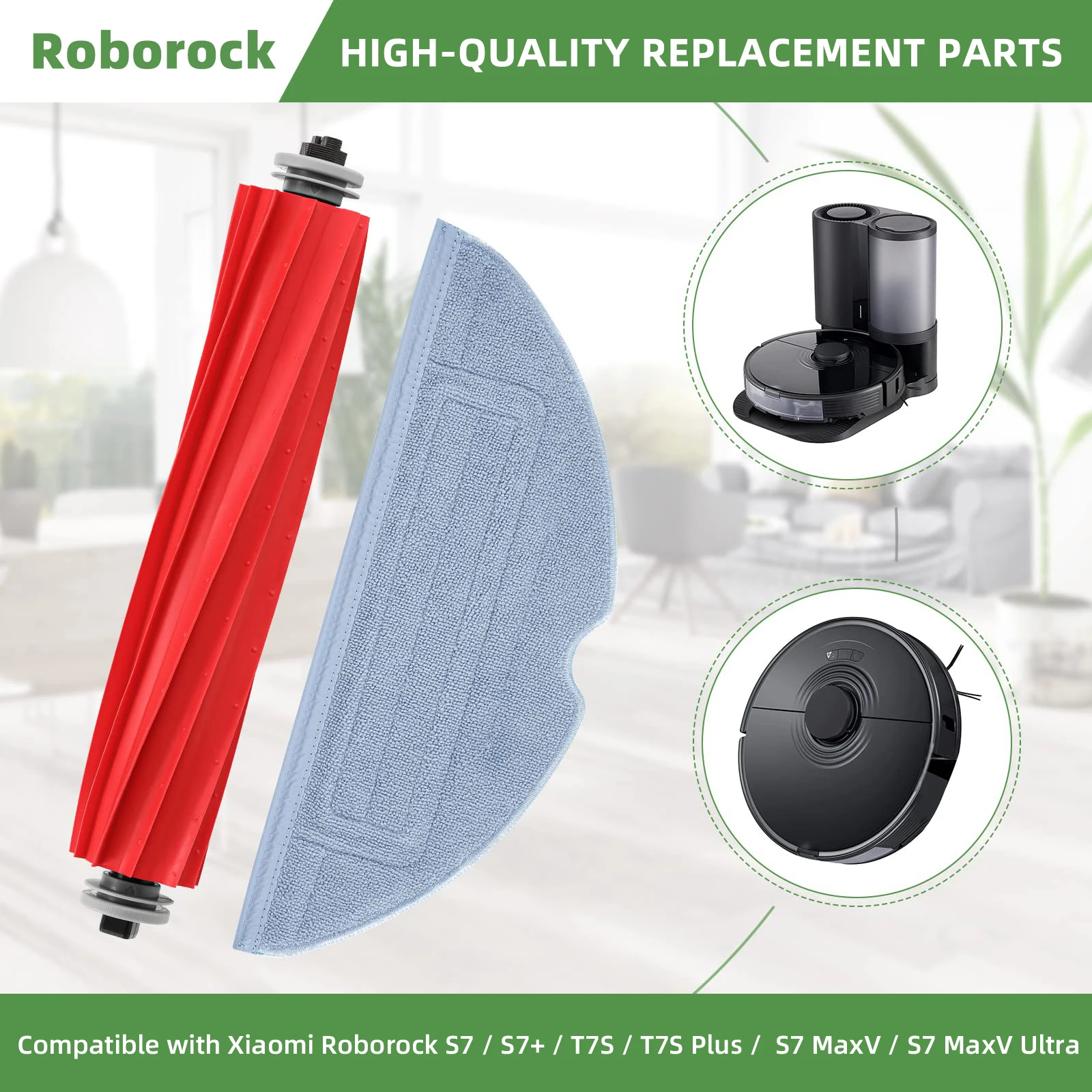 Cocok untuk robot vakum Roborock S7 MaxV Ultra / T7S Plus / S7 / S70 / S75 Tutup Sikat Gulungan Filter Lap Mop Aksesori Suku Cadang