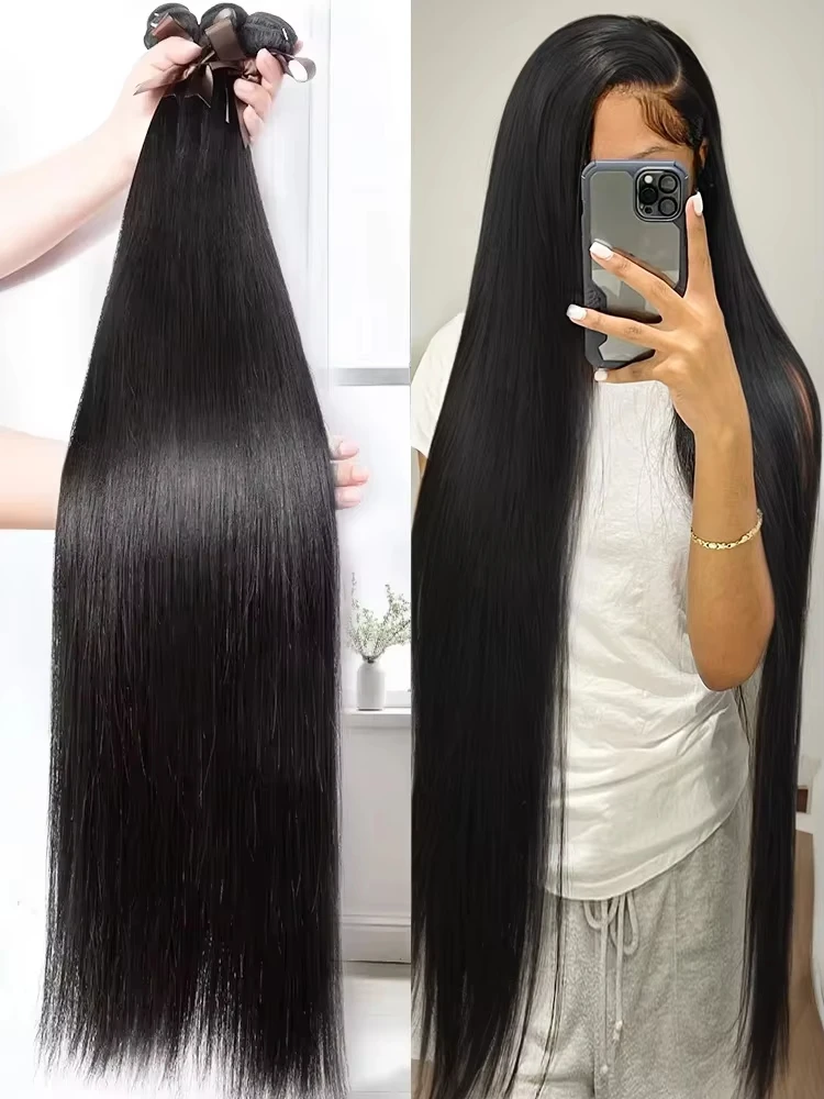Extensiones de cabello humano liso 16A 30 40 pulgadas 100% brasileño rizado 3 4 mechones peluca de cabello extensiones de cabello ondulado pelucas de cabello virgen sin procesar