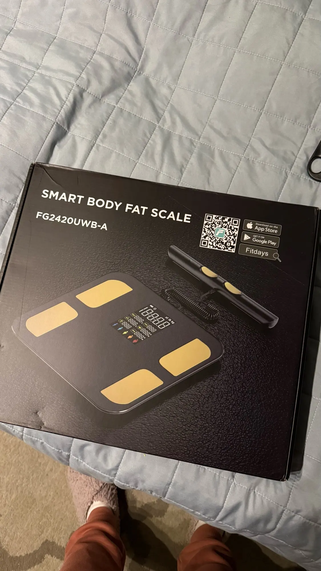 Smart Body Composition Scale with Handheld Sensor – 1.5 m Spiral Cable | Fitness & Health Tracker