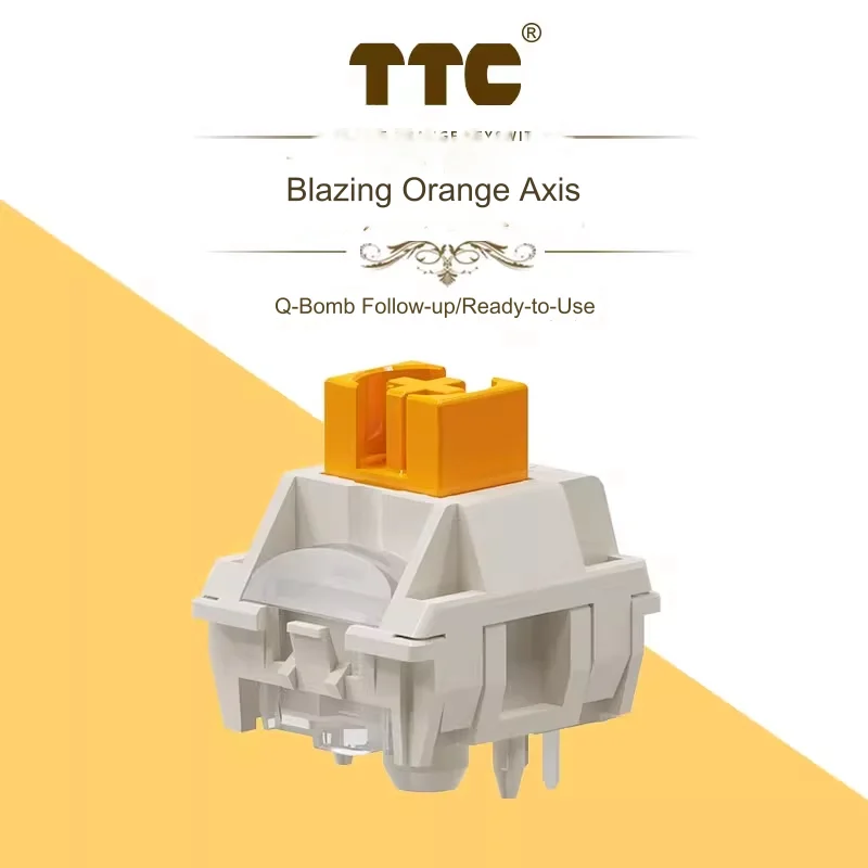 TTC flame orange Switch  game code word HIFI axis five-pin linear hot-swappable customized mechanical keyboard switch