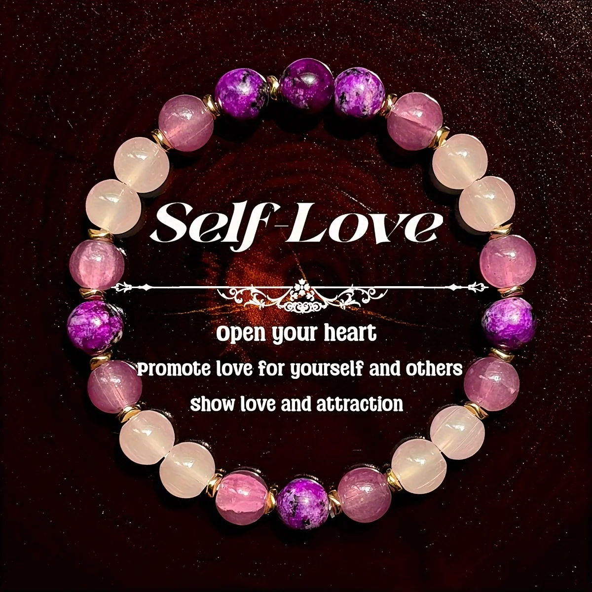 1pc/self love bracelet handmade with natural stone and artificial crystal, suitable for men and women, release emotions, open yo