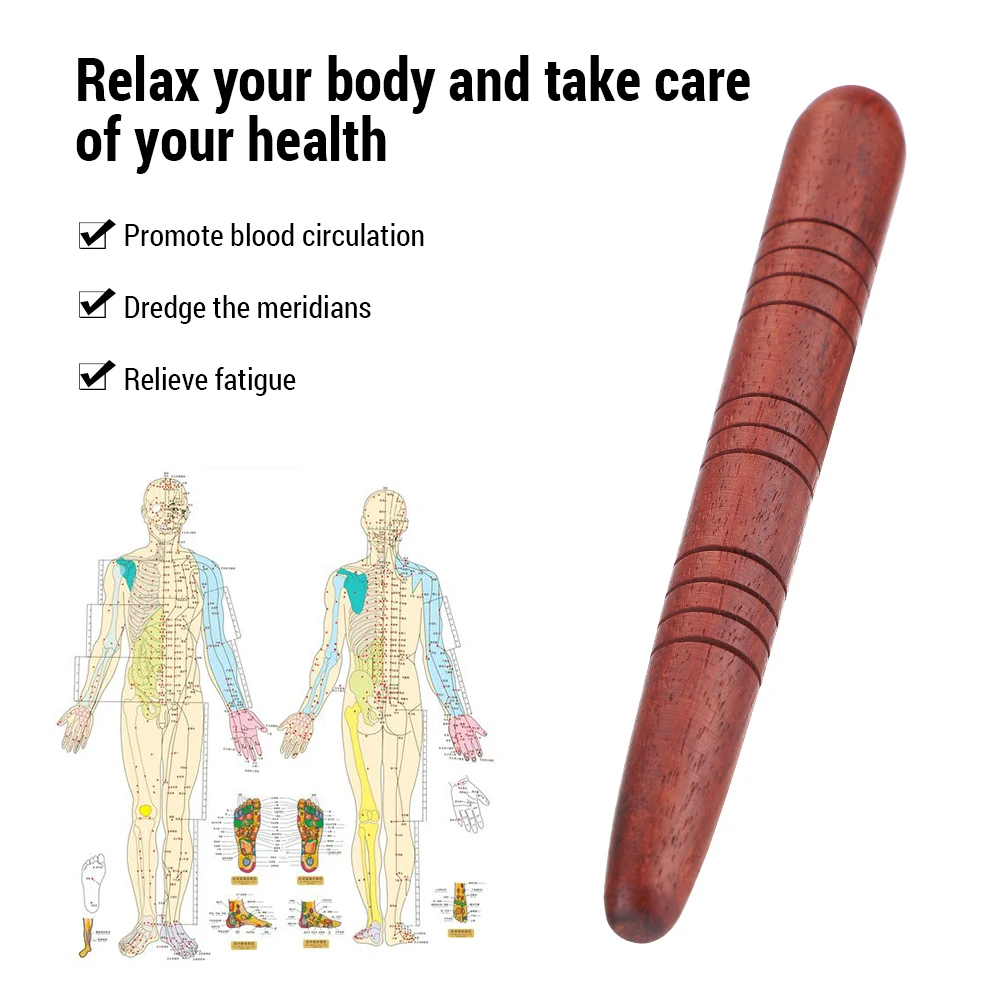 Wooden Massage Stick Dredge Meridian Foot Body Relaxation Multifunctional Stimulating Acupoint Stick Manual