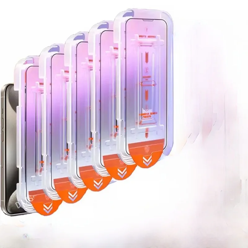 5 sztuk oleofobowa powłoka bezpyłowa łatwa instalacja ochraniacz ekranu dla iPhone 15 14 11 13 12 16 Pro Max XS XR 15 16 Plus szkło — zdjęcie 2