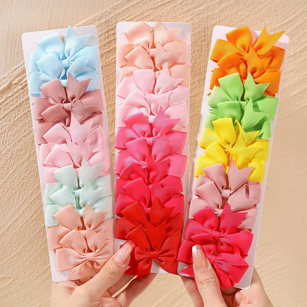 Pinces à cheveux avec nœud papillon en ruban pour enfants, Barrettes en épingle à cheveux faites à la main, couvre-chef, accessoires pour cheveux pour bébés filles, 10 pièces/ensemble, nouvelle