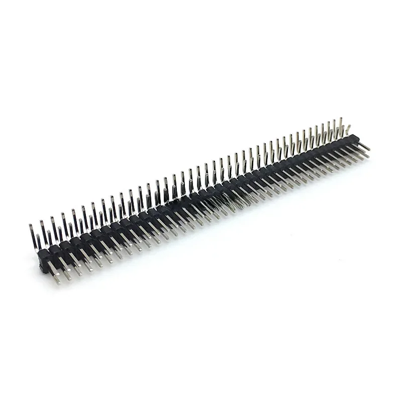 5 sztuk podwójne dwa Pin Header złącze 2.54mm 40 Pin 2x40 Pin Header męski kątowy złącze taśmy — zdjęcie 2