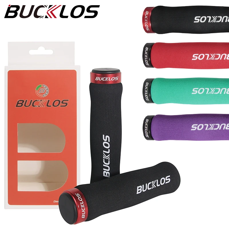 BUCKLOS Mountain Bike Grip Lock on Bicycle Handle Soft Comfortable Scooter Bike Grips Shock Absorption MTB Cuffs Bicycle Part