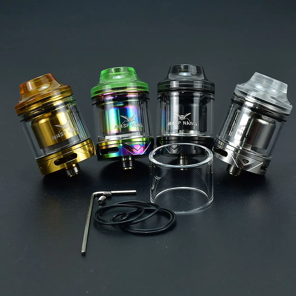 Wasp Nano RTA Atomizer, TopFilling 2ml Tanque, 23mm MTL Bobina Tanque de Algodão, RTA RTA Tanque, Kayfun X, 23mm