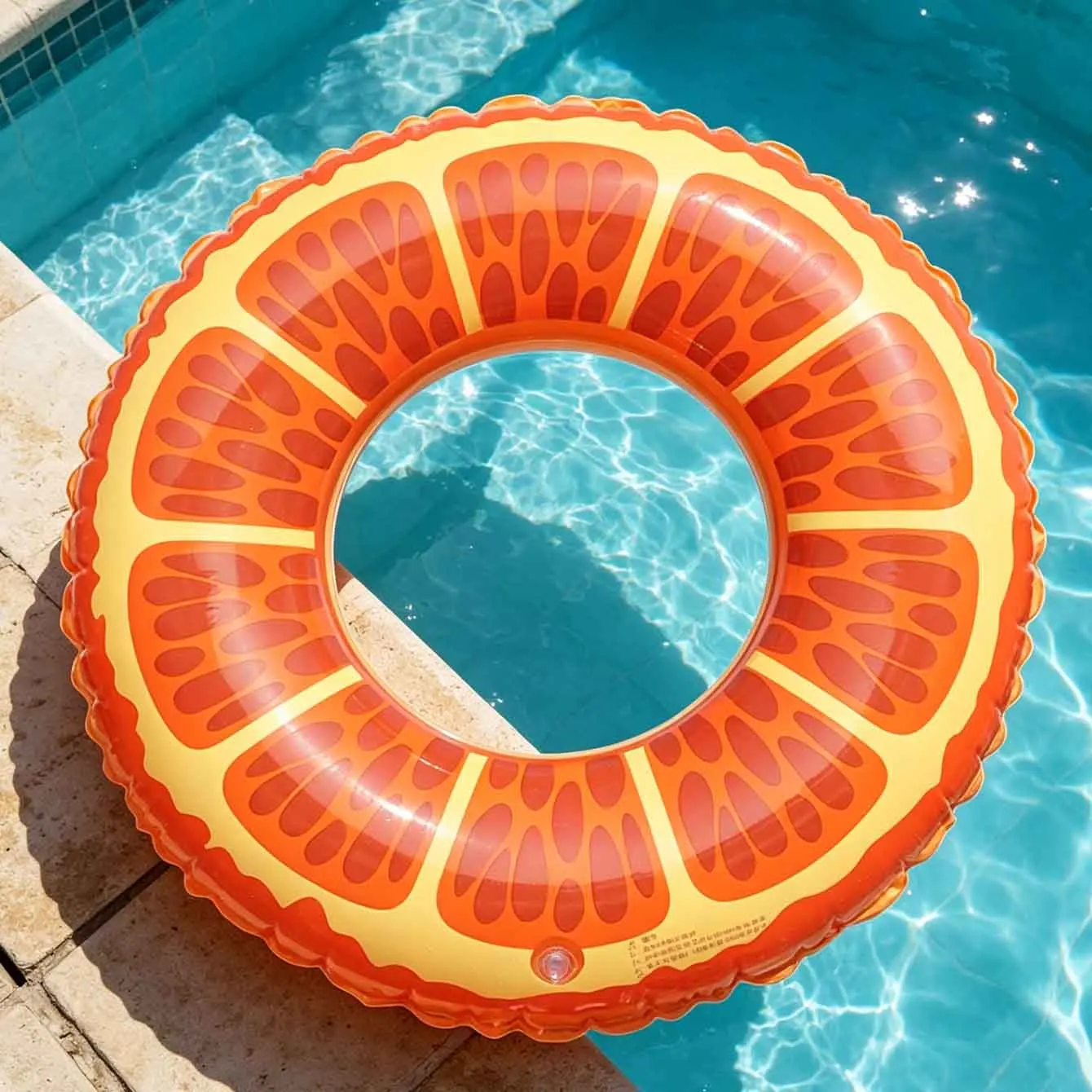 Flotador Inflable con Forma de Rodaja de Naranja, Anillo de Natación de PVC para Piscina, Playa y Diversión Acuática de Verano