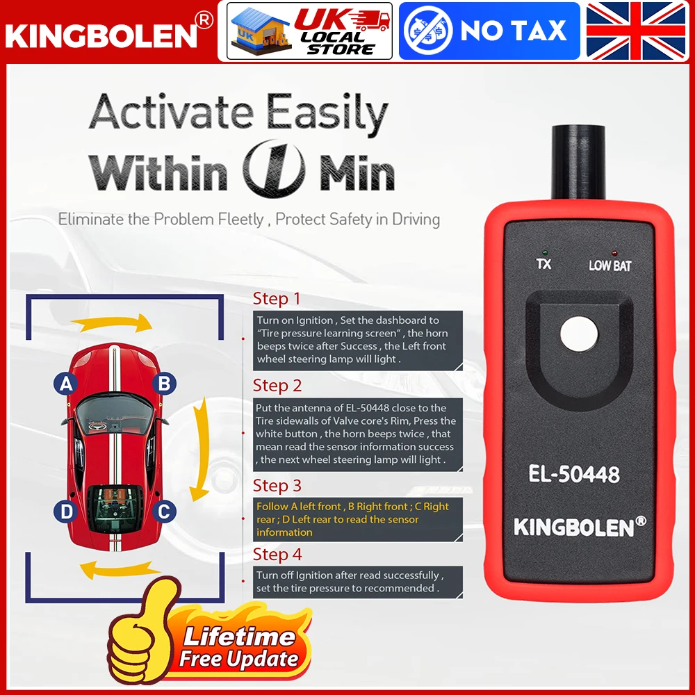 TPMS EL50448 Plus لـ G M لأوبل لسيارة فورد نظام مراقبة ضغط الإطارات EL-50448 TPMS إعادة تعيين أداة TPMS أداة التنشيط