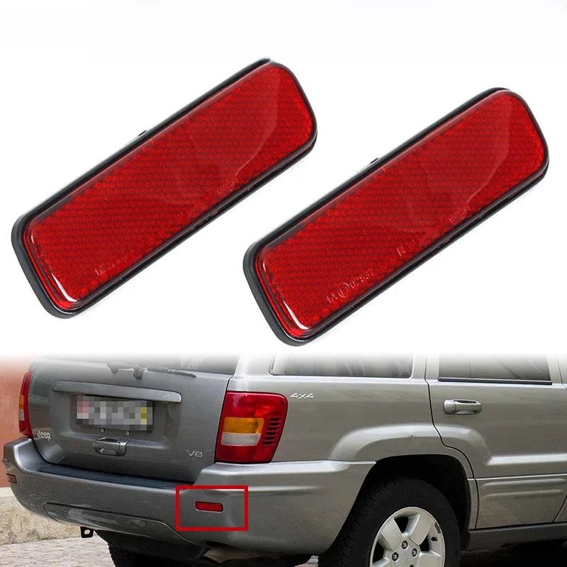 Odbłyśnik tylnego zderzaka pasuje do Jeep Grand Cherokee 1999-2005 2006 Odbłyśnik tylnego zderzaka samochodowego wskaźnik światła hamowania — zdjęcie 2