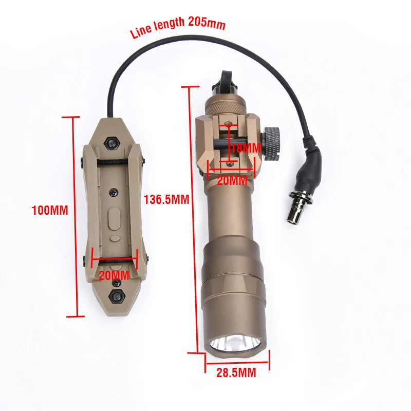 Linterna táctica WADSN M600DF con interruptor de presión Airsoft - imagen 4