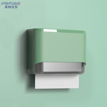 DIY logo Toilet Paper Toalha Dispenser Wall Mounted Punch Free Paper Towel Holder Shopping Malls Dispenser de tecido para banheiro