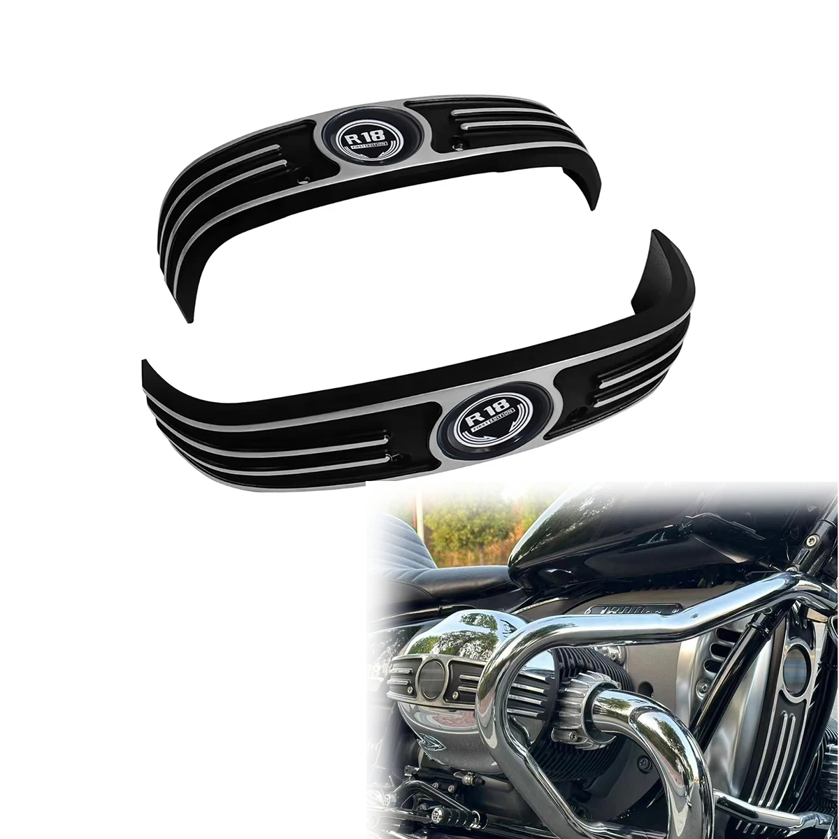 

Motorcycle Cylinder Head Protector Engine Housing Cover Decorative Trim For BMW R18 Transcontinental R18B R 18 Classic 2020-2023