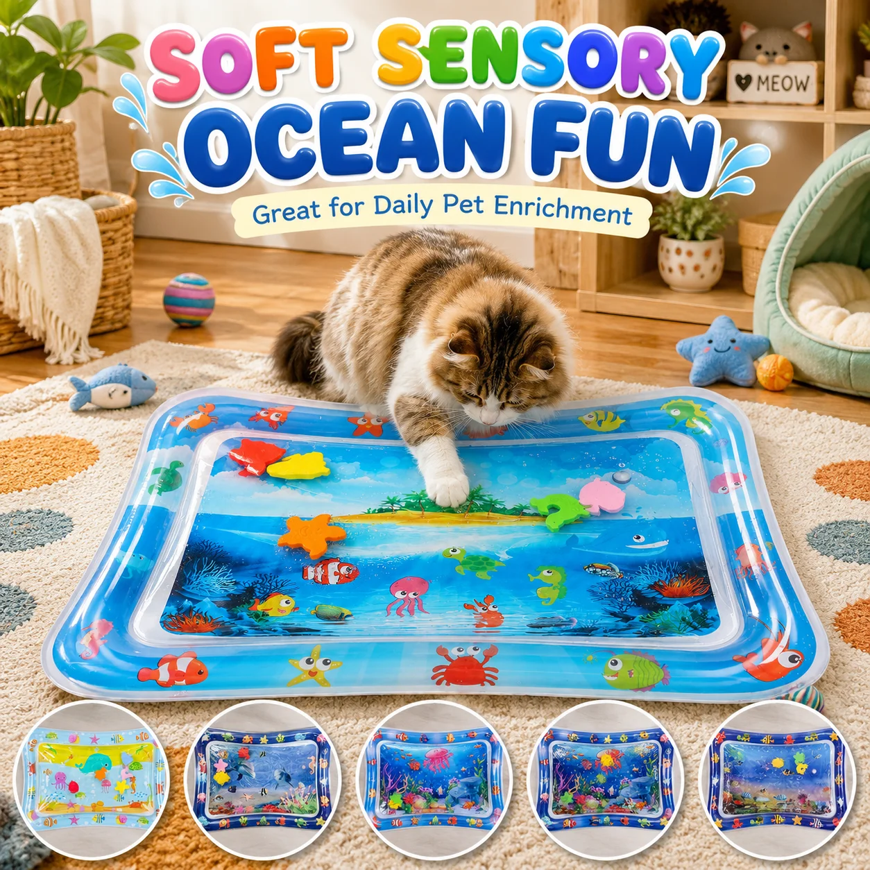 1PC Interactive Pet Water Mat  - огляд і ціна Slip Slide Water Mat