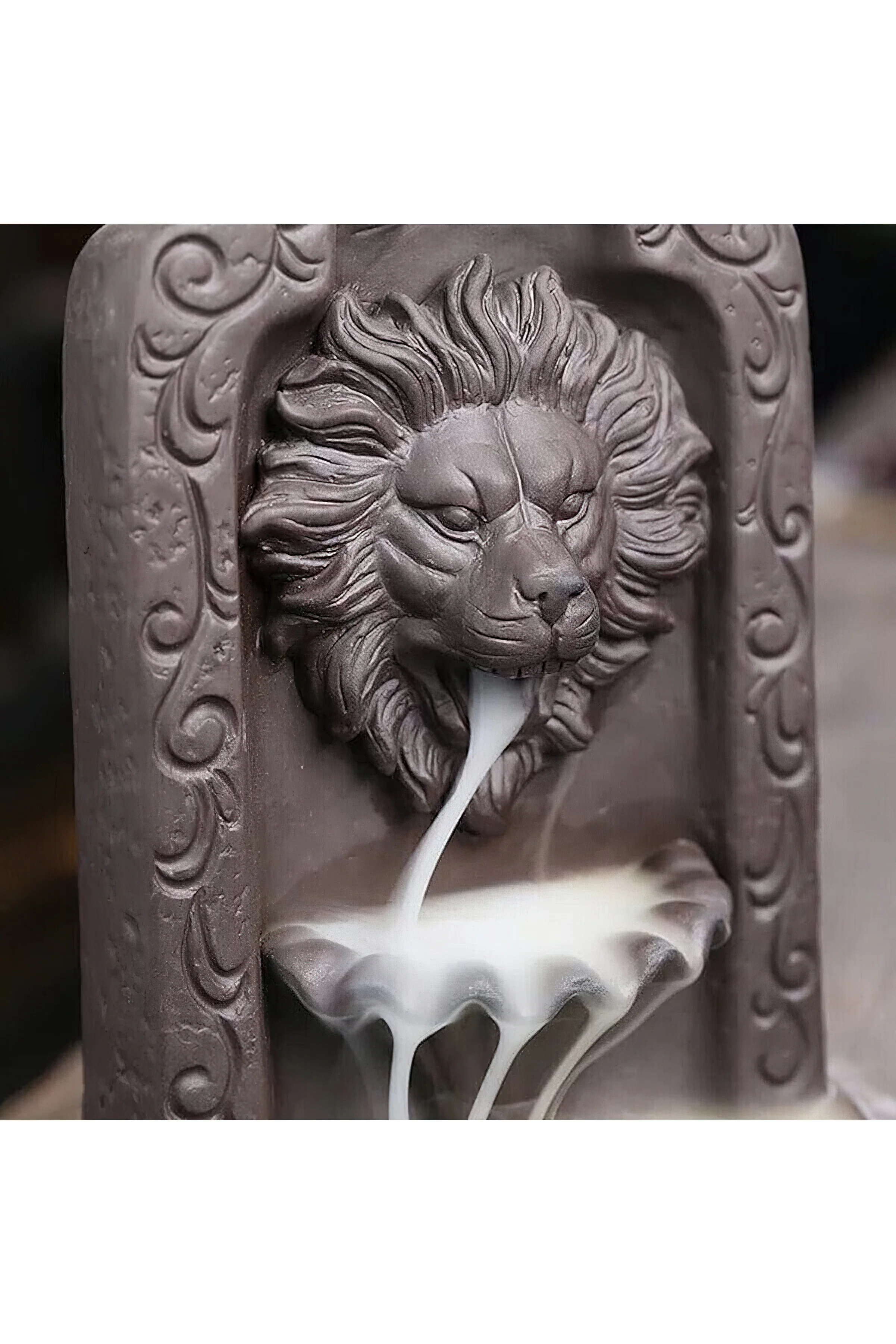 

Ceramic Guanyin Smoke Backflow Incense Burner Censer Holder Home Decoration Mystical Waterfall Incense Holder Lion Pattern