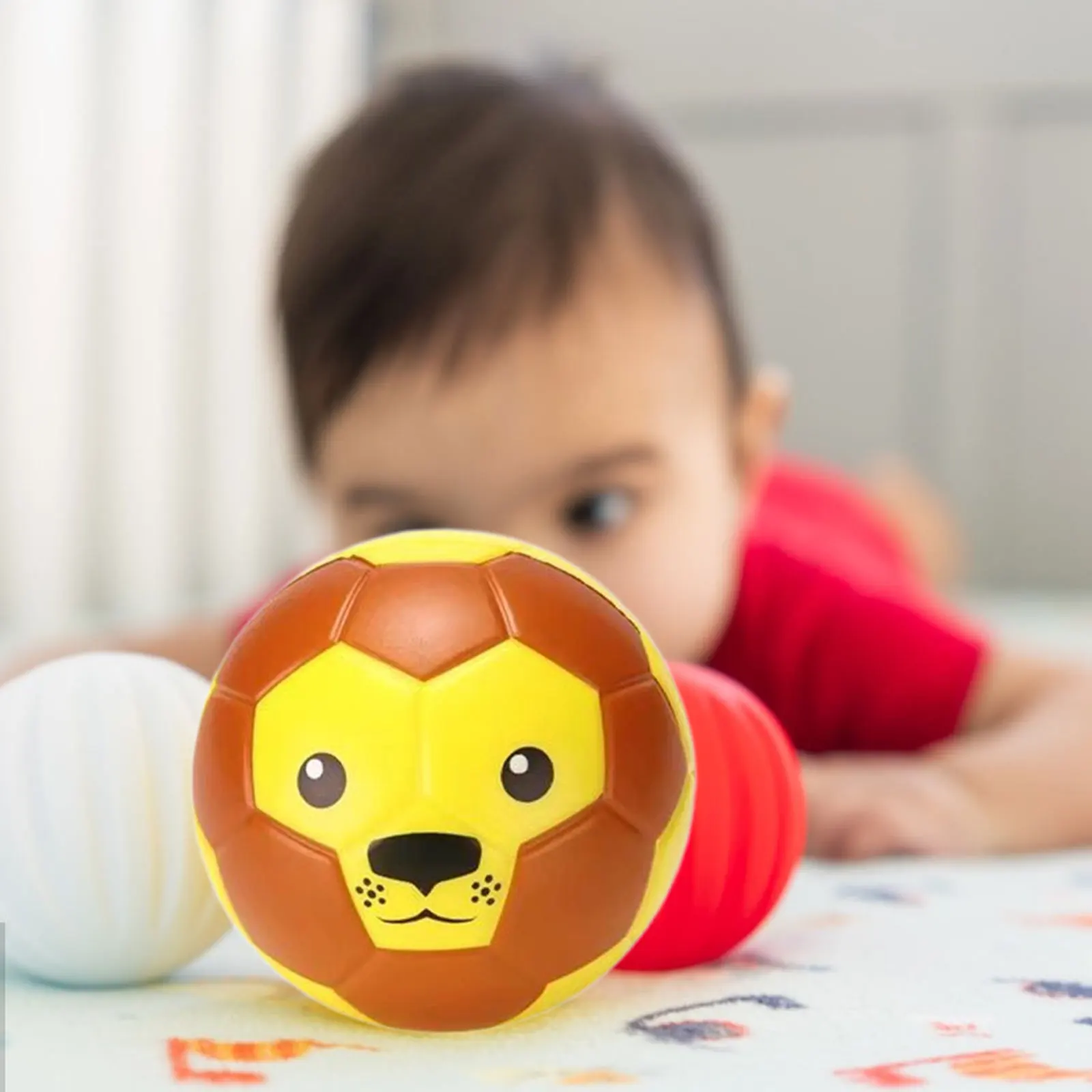 Kids Soccer Ball Mini Soccer Educational Toy Learning Portable Cartoon Animal Soft Ball for Practice Indoor Training Outdoor