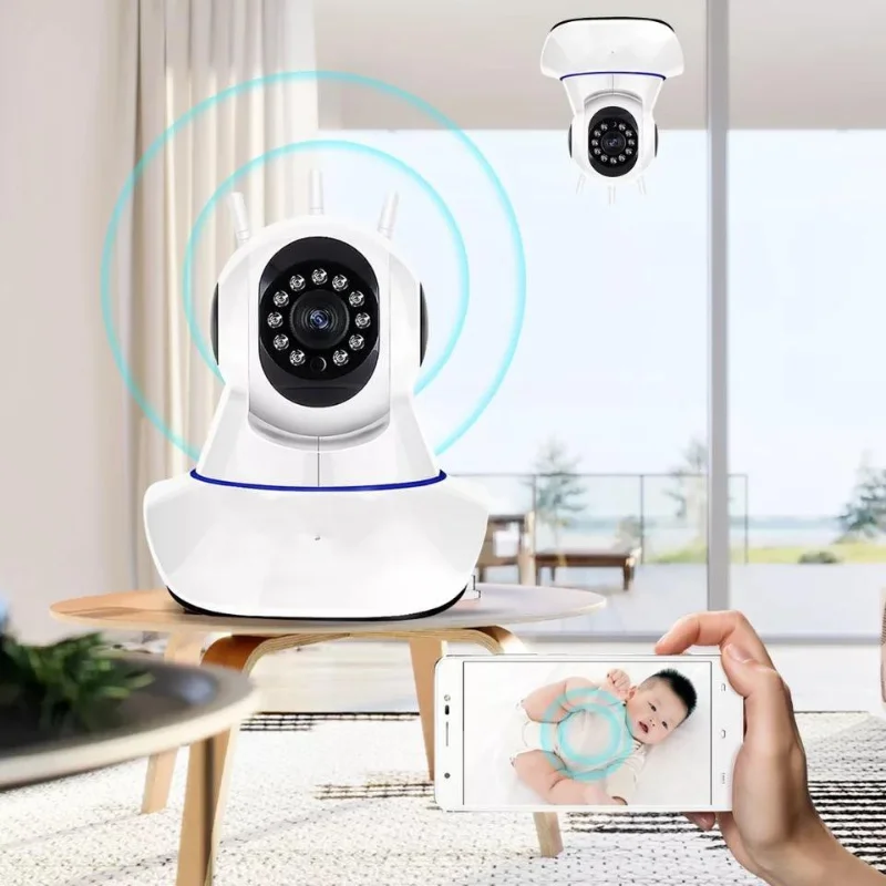 Camera 3 Antennas Ip Onvif Wifi Wireless Robot Night Vision Ideal For Home Security-IMMEDIATE SHIP TO ALL BRAZIL