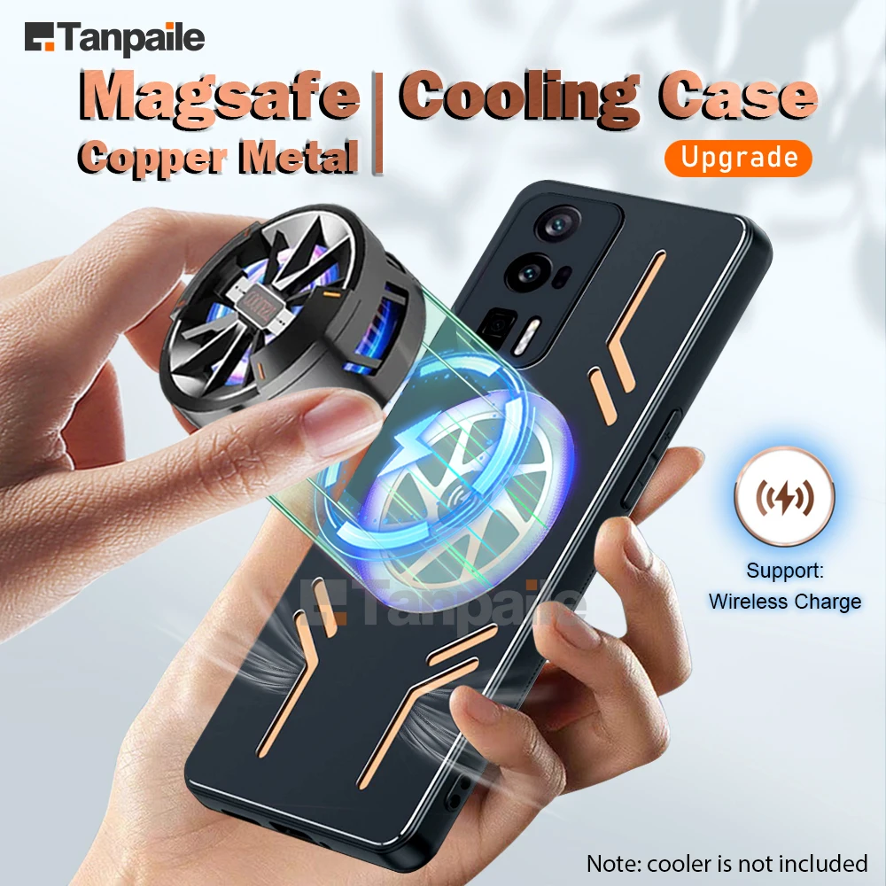 Magsafe Wireless Charge Cooling Case For Xiaomi Redmi K60 Pro K60E POCO F5 PRO Shockproof Copper Metal Heat Dissipation Cover