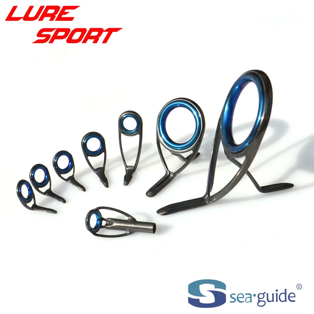 SeaGuide 8pcs Guide Set Blue LS Ring Black Steel Frame HBXQESG-4 25  HBXULST-4 Rod Building component Repair DIY Accessory