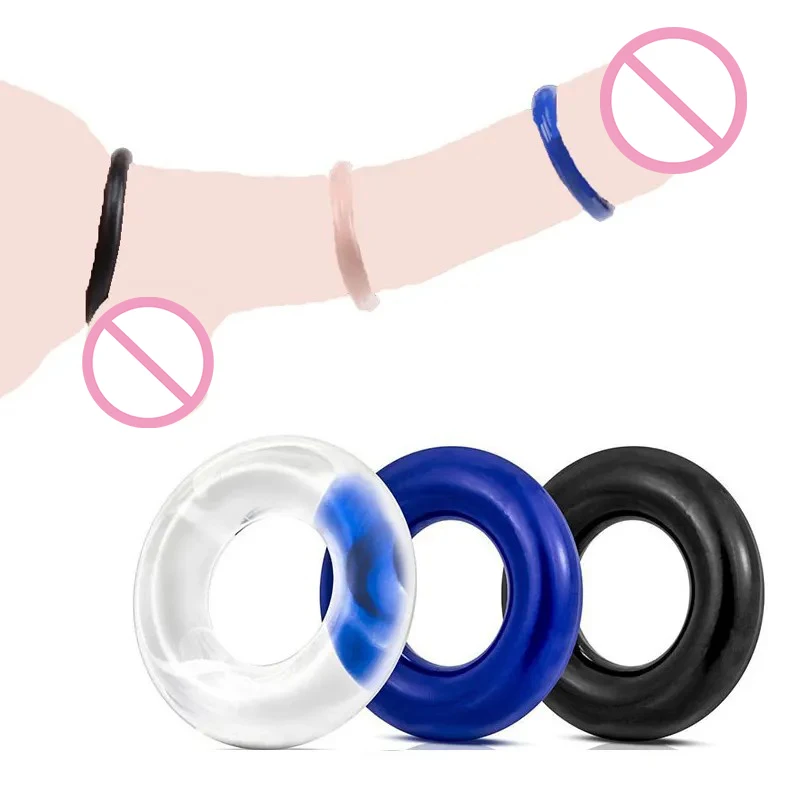 3Pcs Male Cock Ring Sex Toys Delay Ejaculation Penis Enlargement Silicone Durable Penis Ring Sex Toys for Men Dick Enlarger Ring