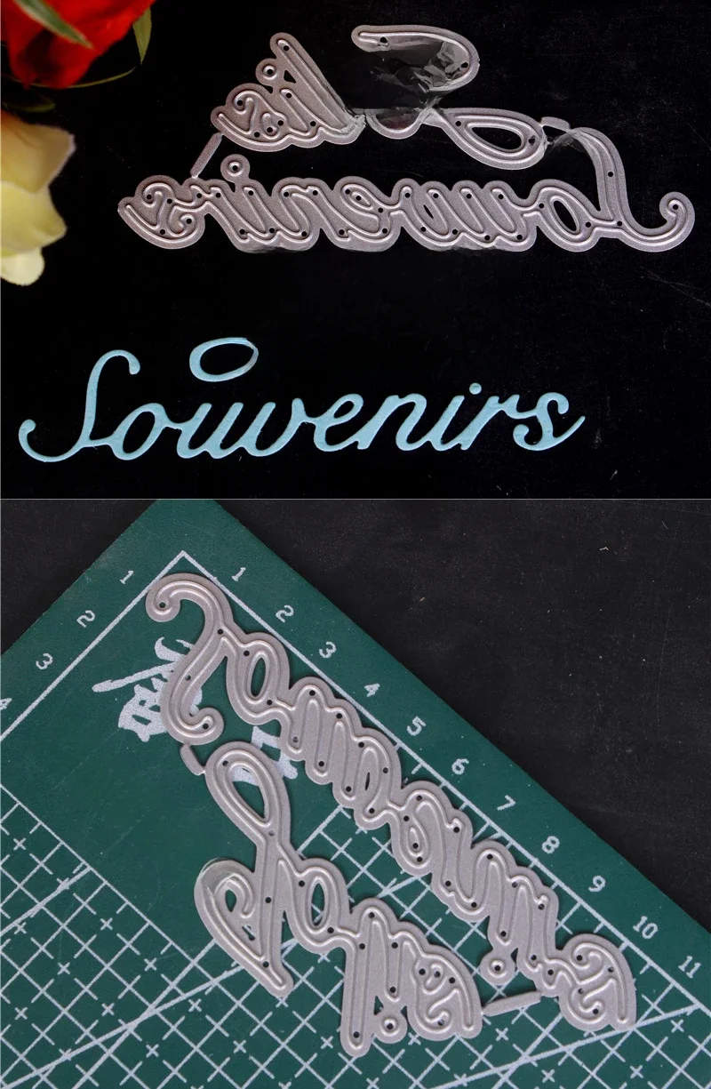 Niestandardowe francuskie słowo Metalowe matryce do wycinania dla majsterkowiczów Scrapbooking Die Cut Nowe wycinania do tworzenia kart papierowych Wytłaczanie rzemiosła — zdjęcie 2