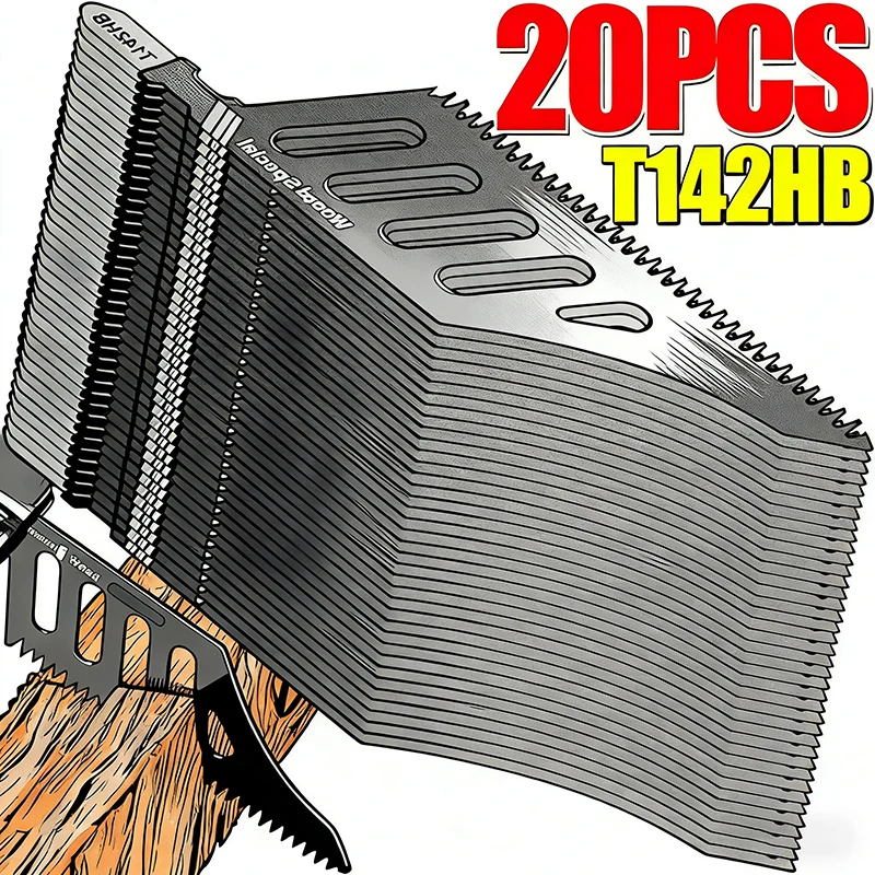

T142HB лобзиковые полотна, удлиненные сверхмощные прокрутки, Т-образный хвостовик, профессиональные деревообрабатывающие алюминиевые режущие инструменты, аксессуары