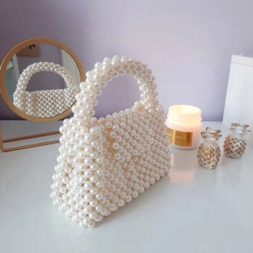 Handmade Woven Beaded Pearl Bags For Women Handbags Fashion Trend Beach Vacation Wedding Clutch Party Bags Beading Bag