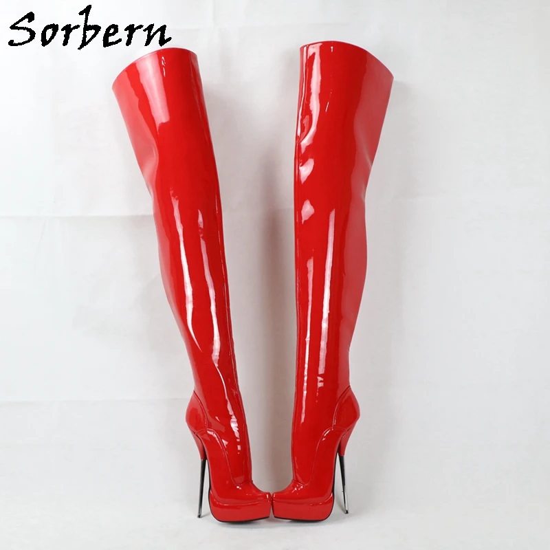 Sorber Sexy Fetish Ballet Boots piattaforma Unisex cavallo coscia High Drag Queen Crossdresser Bdsm Custom Leg Shaft Leg Widtd