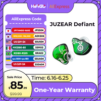 JUZEAR x Z Reviews Defiant 1DD+3BA Hybrid In-ear Earphones 3-Way Crossover HiFi Headset with 3.5+4.4mm Replaceable Plugs Cable