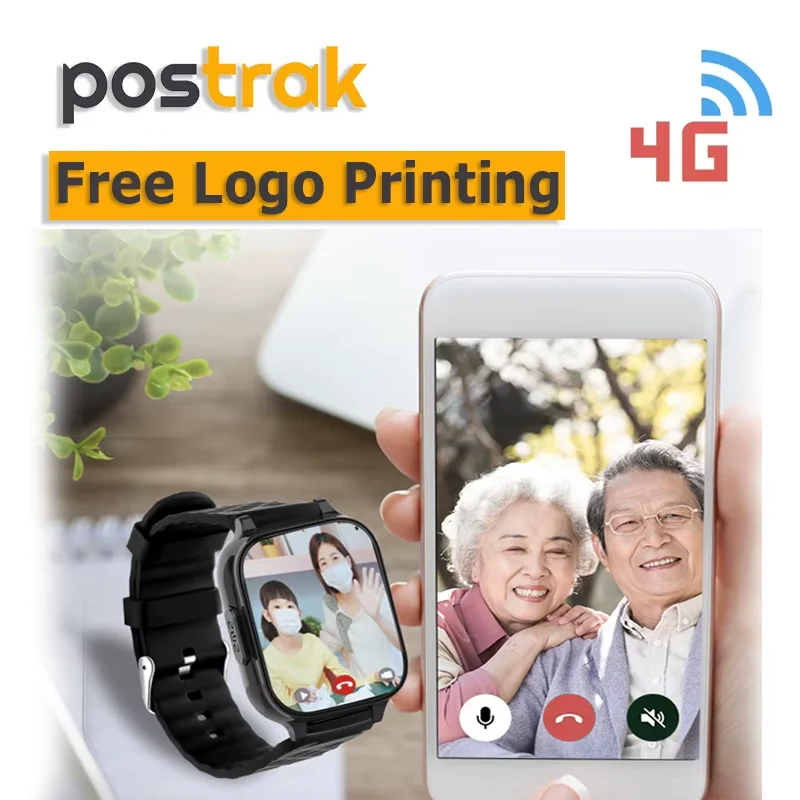 

GPS Watch Tracker Heartbeat Temperautre Health Monitor Fall Alert SOS 2 Way Voice Speaking Step Counting Free APP