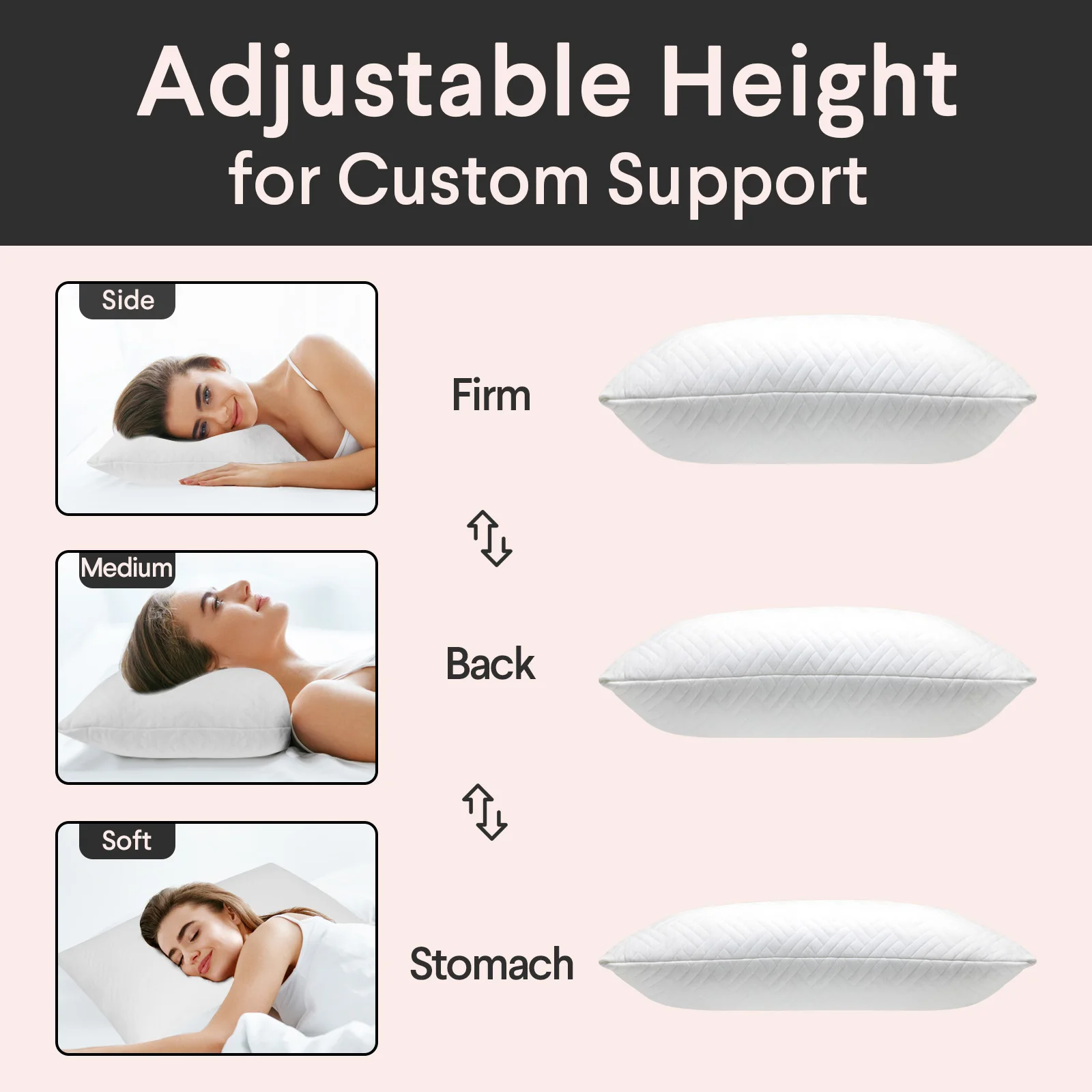 Faunna Shredded Memory Foam Pillow Adjustable, 100% Pure Cotton Fill, For Back, Stomach and Side Sleeper