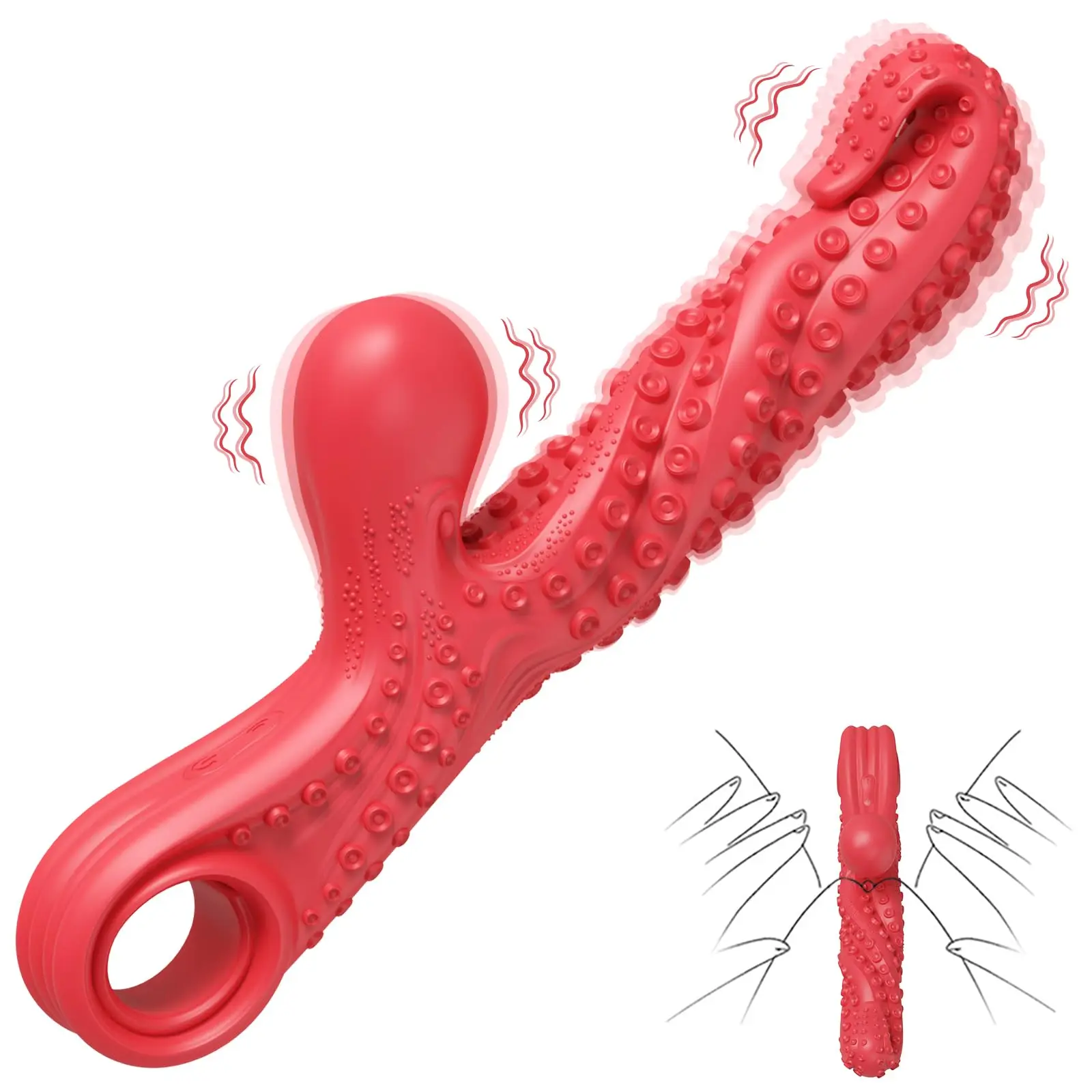 Vibrating Dildo & G-Spot Vibrator with 9 Modes, Octopus Tentacle Clitoral Stimulator, Anal Plug & Prostate Massager for Couples