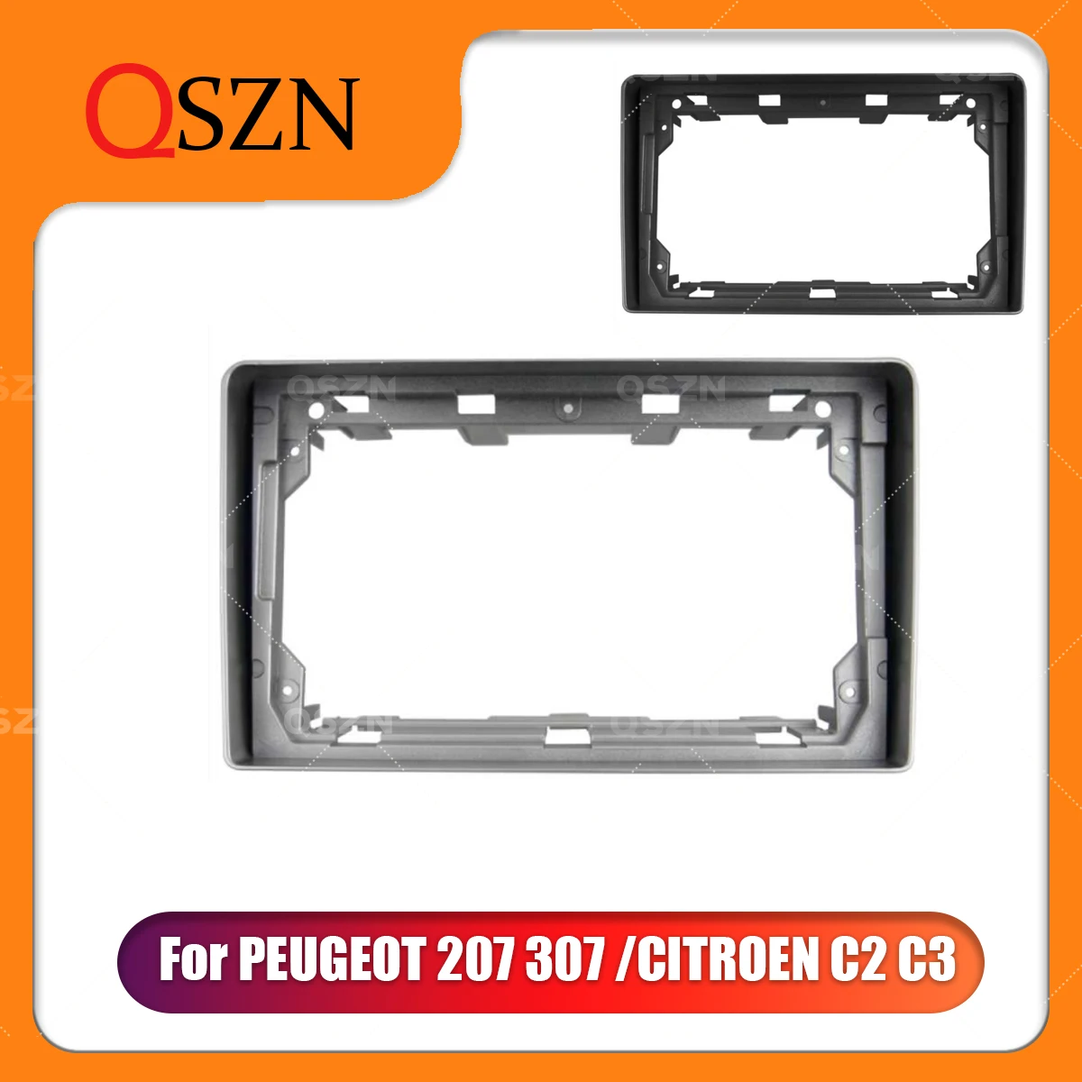 QSZN 9 Inch Car radio Frame Fascia For  2001-2008 PEUGEOT 207 307/CITROEN C2 C3 Panel Fitting Dashboard Mount Kit 2 Din DVD