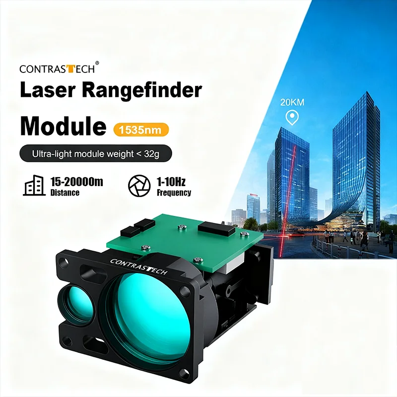 Long Range 1535nm Spectral UART 3000m 6km 15km 1-10Hz Eye-Safe Laser Rangefinder Module for Navigation Assistance