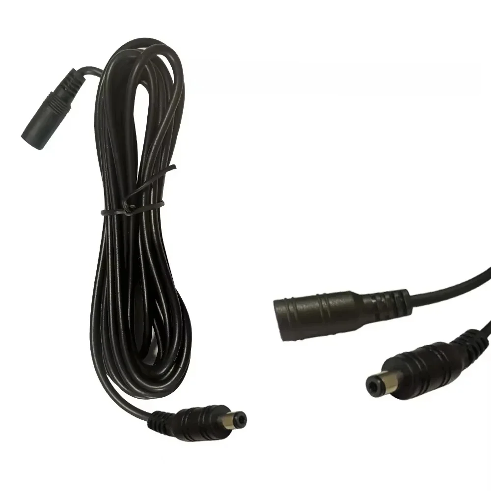 1M 3M 5M 10M DC Verlengkabel 2.1mm x 5.5mm Vrouw naar Man Connector netsnoer Kabel Adapter Extender Zwart Elektrische Draad - afbeelding 2