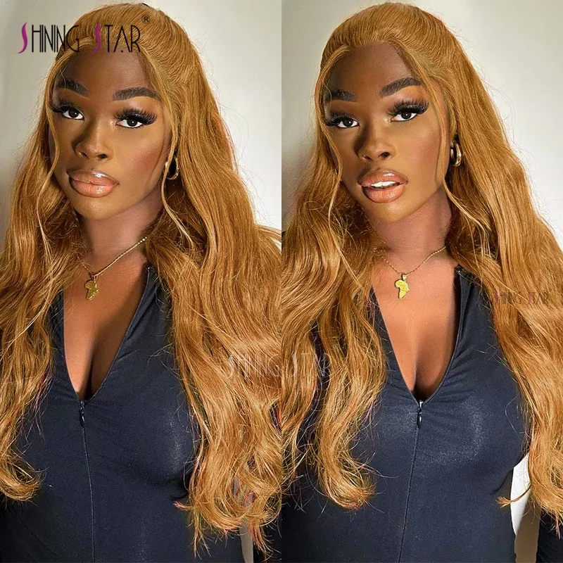 Colored Ginger Blonde #30 Lace Front Wigs Human Hair Body Wave 13X6 13X4 Hd Lace Frontal Wig Curly Wave Brazilian Lace Front Wig