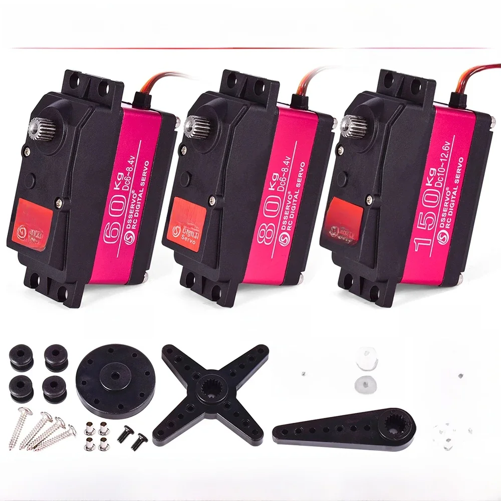 Rc Stuurservo Hoog Koppel Servo Waterdicht 60Kg 80Kg 150Kg 1/5 1/6 Servo 8.4V Metaal Digitaal Voor Hpi Baja 5b Ss Rc Auto - afbeelding 2