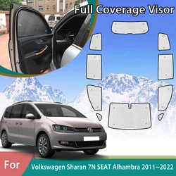 Car Full Coverage Sunshade For Volkswagen VW Sharan MK2 7N SEAT Alhambra 2011~2022 UV Protection Auto Accessories Window Visor