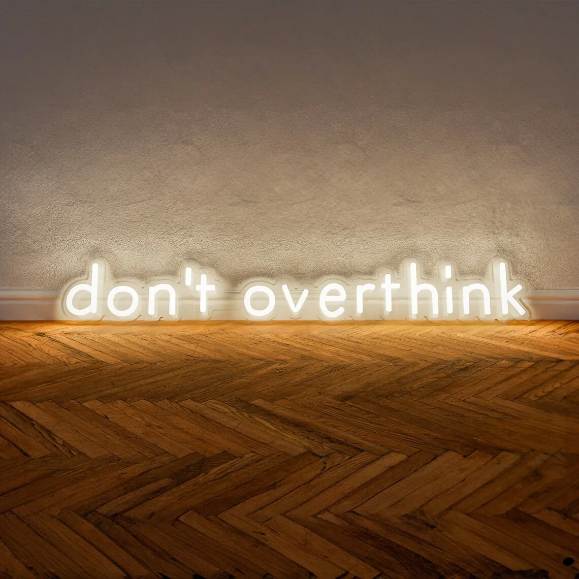 Don't Overthink Text Neon Sign, Personalized LED Neon Light Room Wall Decorations, Custom Text Lamp, Daily Mindfulness Reminder