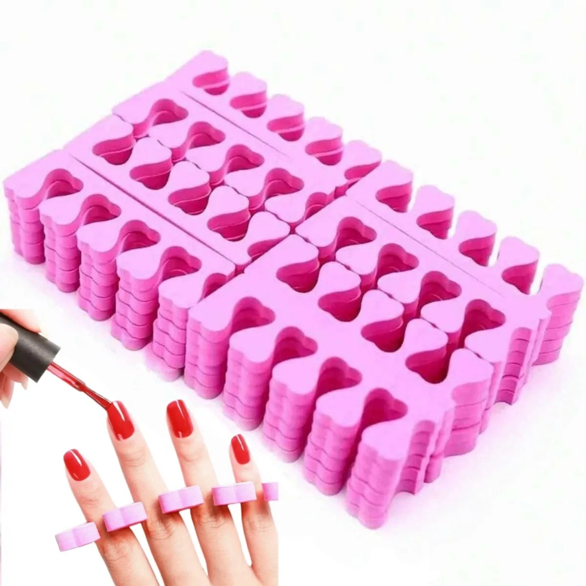 2/10/20/50/100/200PCS Pink Nail Art Toes Separators Fingers Foots Sponge Soft Gel UV Tools Polish Manicure Pedicure Nail Tools