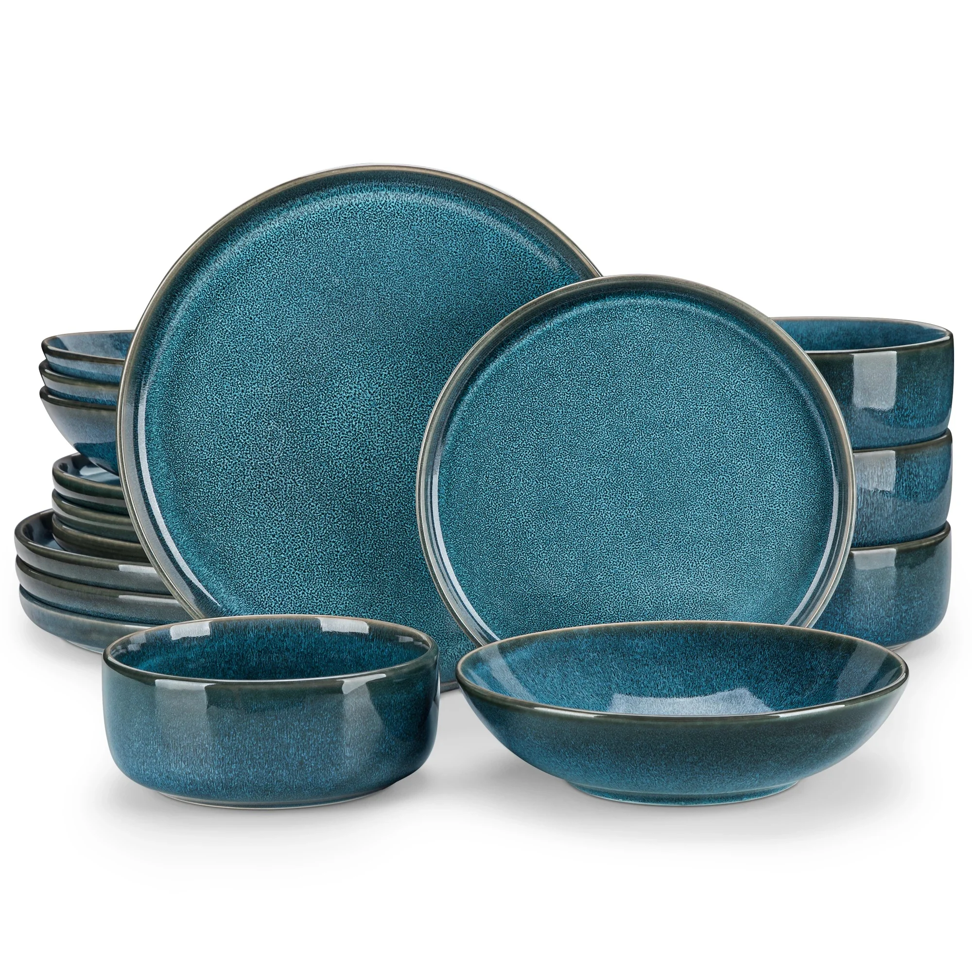 vancasso 16/32 stuk reactieve glazuur keramisch diner set blauw servieset met 4/8 stuks dinerplaat/dessert/soep/kom voor 4 stuks - afbeelding 2