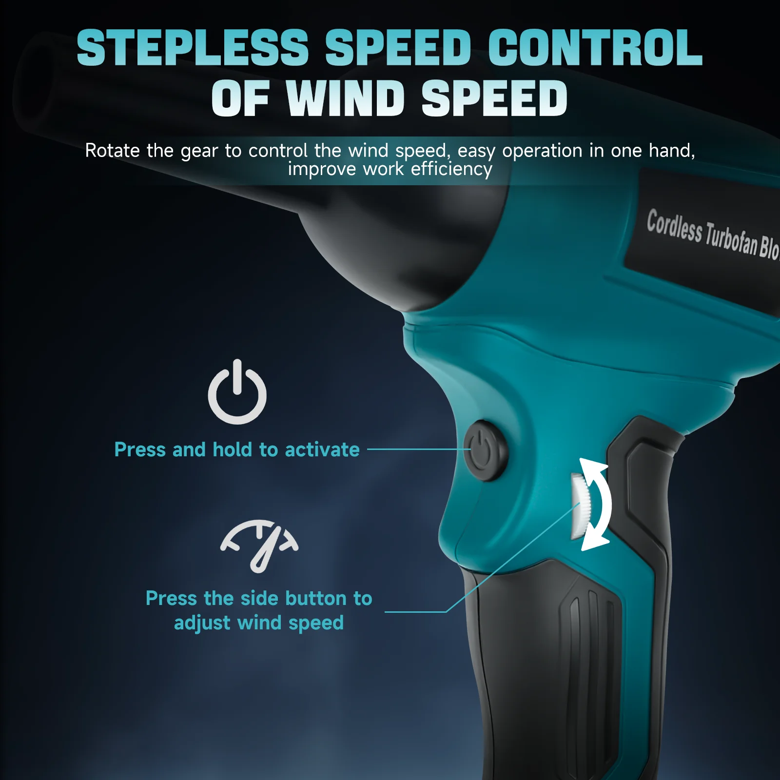 مروحة توربو لمنفاخ الهواء اللاسلكي 130000 منفاخ جاف صغير بدون فرش RPM لتغيير السرعة بدون خطوات لبطارية ماكيتا 18 فولت (بدون بطارية)