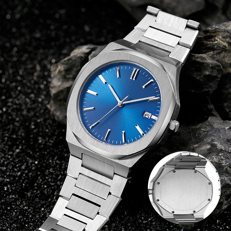 

Без логотипа, ультратонкие полностью из нержавеющей стали, японский механизм, водонепроницаемые мужские минималистичные кварцевые часы с датой